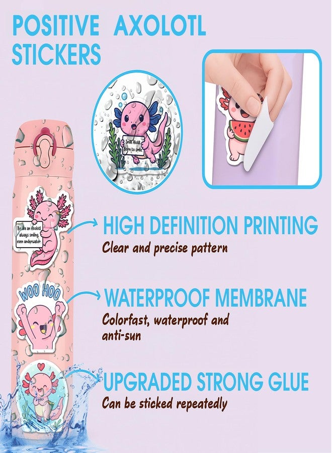 BEATRI Axolotl Stickers Waterproof Vinyl 50Pcs Self Affirmation Positive Axolotl Decor & Party Favors for Laptop, Water Bottle, Skateboard & Travel Gear | Non-Repeating Decals, High-Definition Print - Image 3